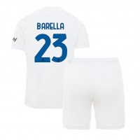 Billiga Inter Milan Nicolo Barella #23 Barnkläder Borta fotbollskläder till baby 2023-24 Kortärmad (+ Korta byxor)